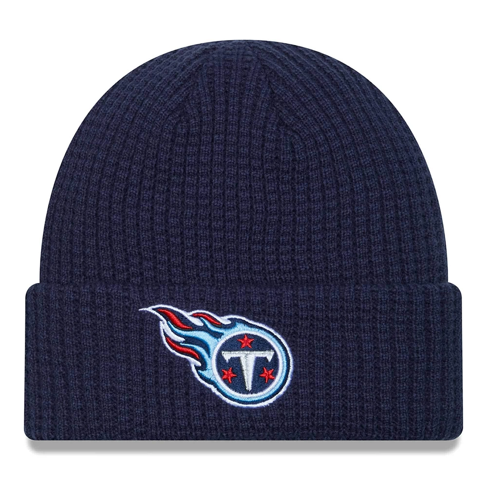 Men's New Era Navy Tennessee Titans Prime Cuffed Knit Hat