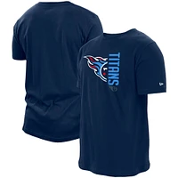 Men's New Era Navy Tennessee Titans Split Logo 2-Hit T-Shirt