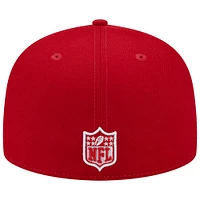 Casquette ajustée New Era Scarlet Tennessee Titans 15 Years Main Patch 59FIFTY pour homme