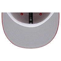 Casquette ajustée New Era Scarlet Tennessee Titans 15 Years Main Patch 59FIFTY pour homme