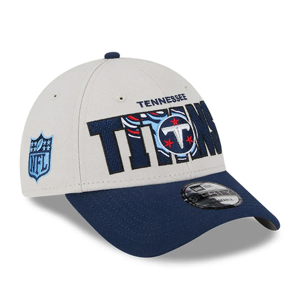 Casquette réglable New Era Stone/Navy Tennessee Titans 2023 NFL Draft 9FORTY pour homme