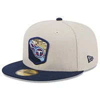 Men's New Era  Stone/Navy Tennessee Titans 2023 Salute To Service 59FIFTY Fitted Hat