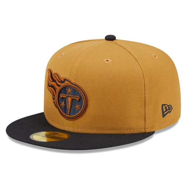 Men's New Era Black Tennessee Titans Logo Color Dim 59FIFTY Fitted Hat