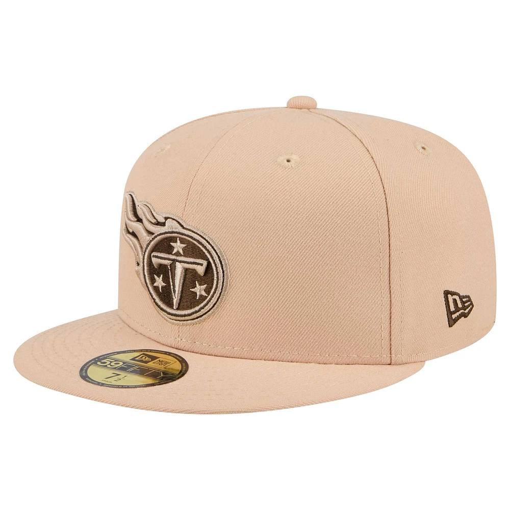 Casquette ajustée 59FIFTY pour homme New Era Tan Tennessee Titans Candied Pecan