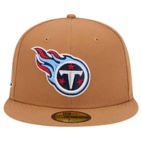 Men's New Era Tan Tennessee Titans Color Pack 59FIFTY Fitted Hat with Side Patch