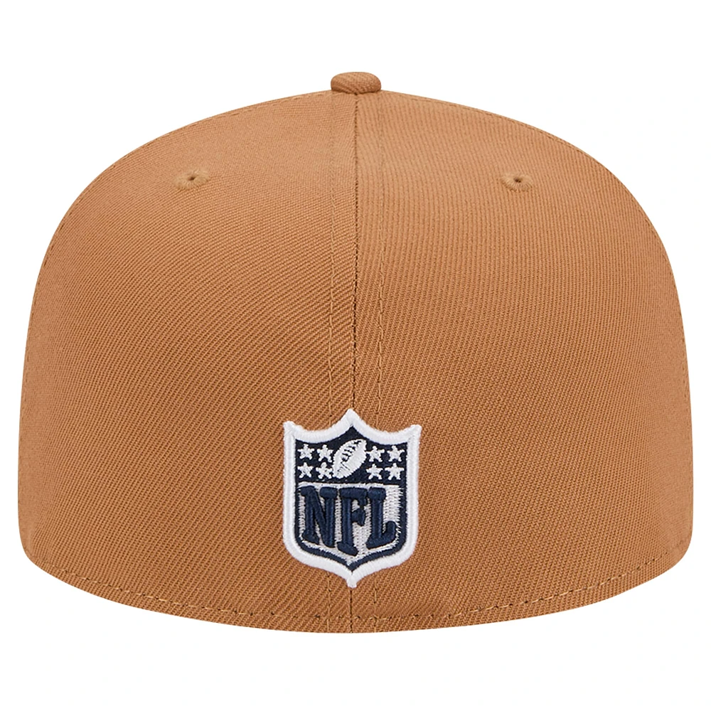 Men's New Era Tan Tennessee Titans Color Pack 59FIFTY Fitted Hat with Side Patch