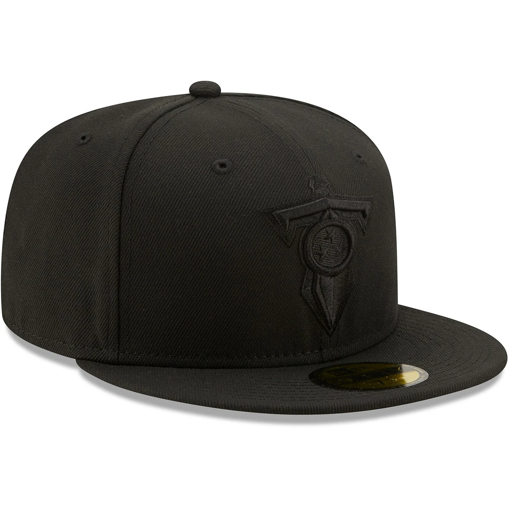 Casquette ajustée 59FIFTY New Era Tennessee Titans noir sur avec logo alternatif pour homme