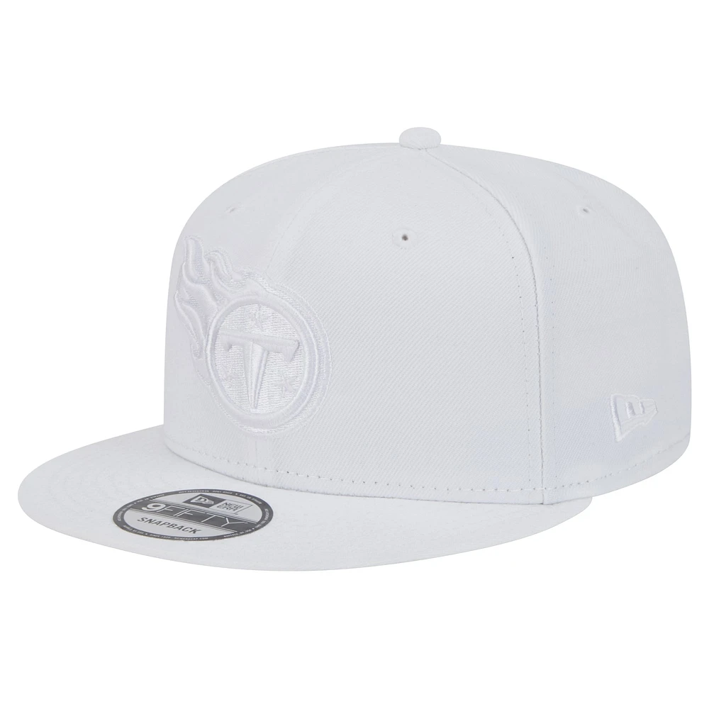 Men's New Era Tennessee Titans Main White on White 9FIFTY Snapback Hat