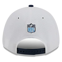 Casquette ajustable 9FORTY Sideline 2023 Sideline 9FORTY des Tennessee Titans New Era pour homme, blanc/bleu marine