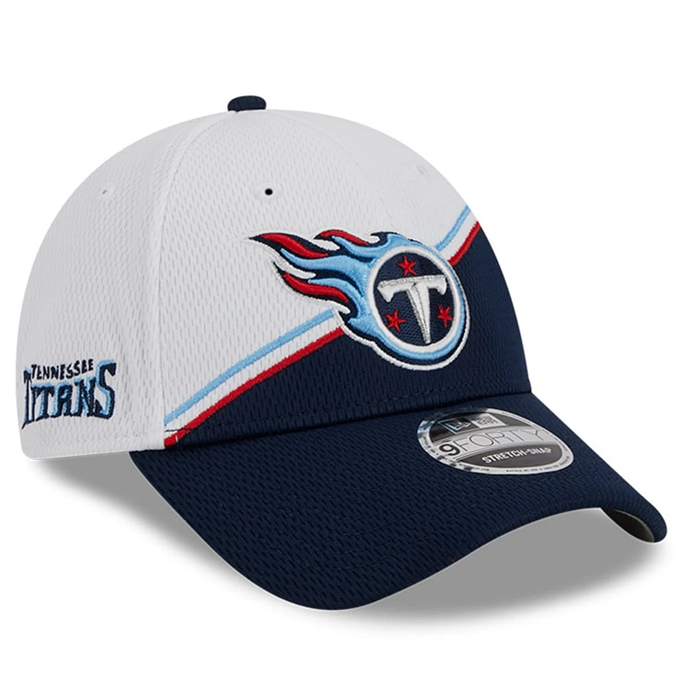 Men's New Era  White/Navy Tennessee Titans 2023 Sideline 9FORTY Adjustable Hat