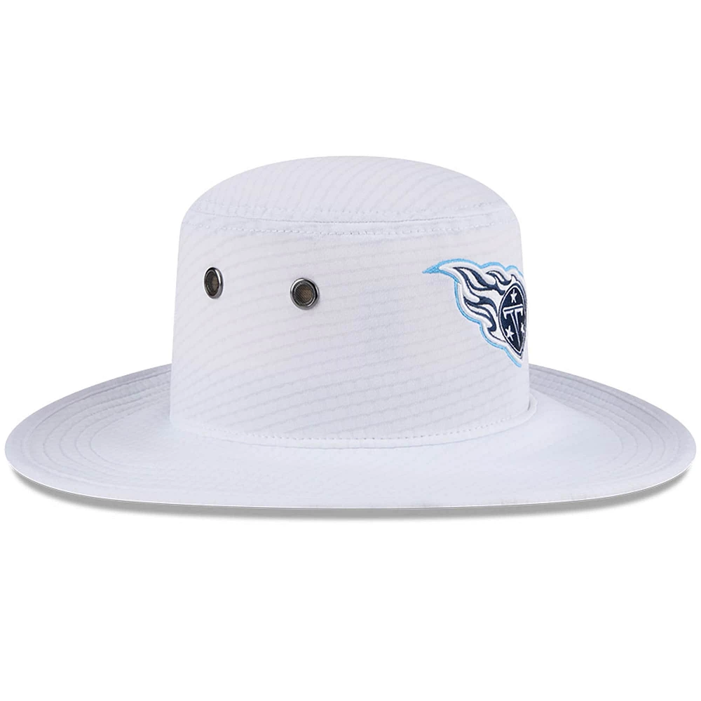 Men's New Era White Tennessee Titans 2024 NFL Training Camp Panama Bucket Hat