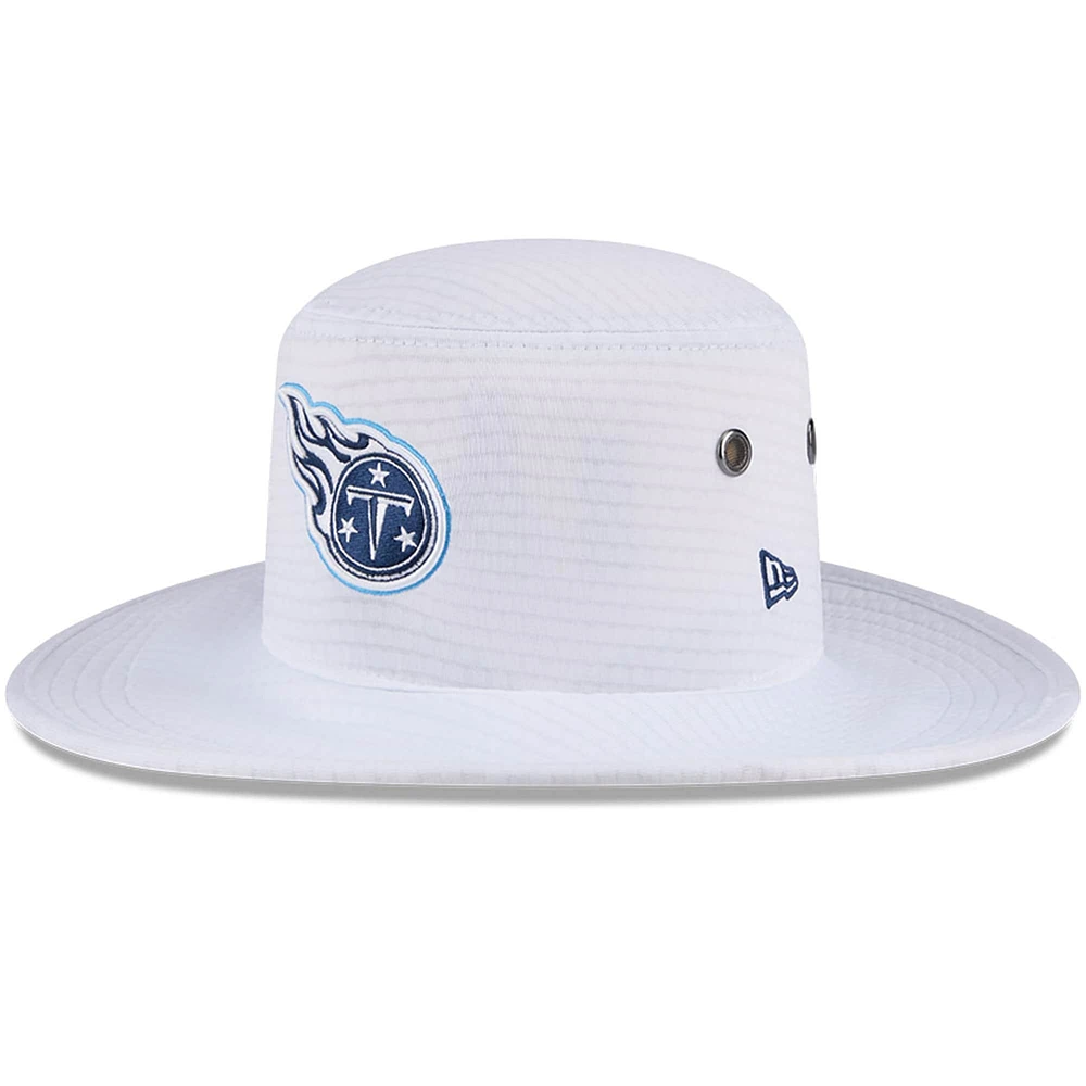 Men's New Era White Tennessee Titans 2024 NFL Training Camp Panama Bucket Hat