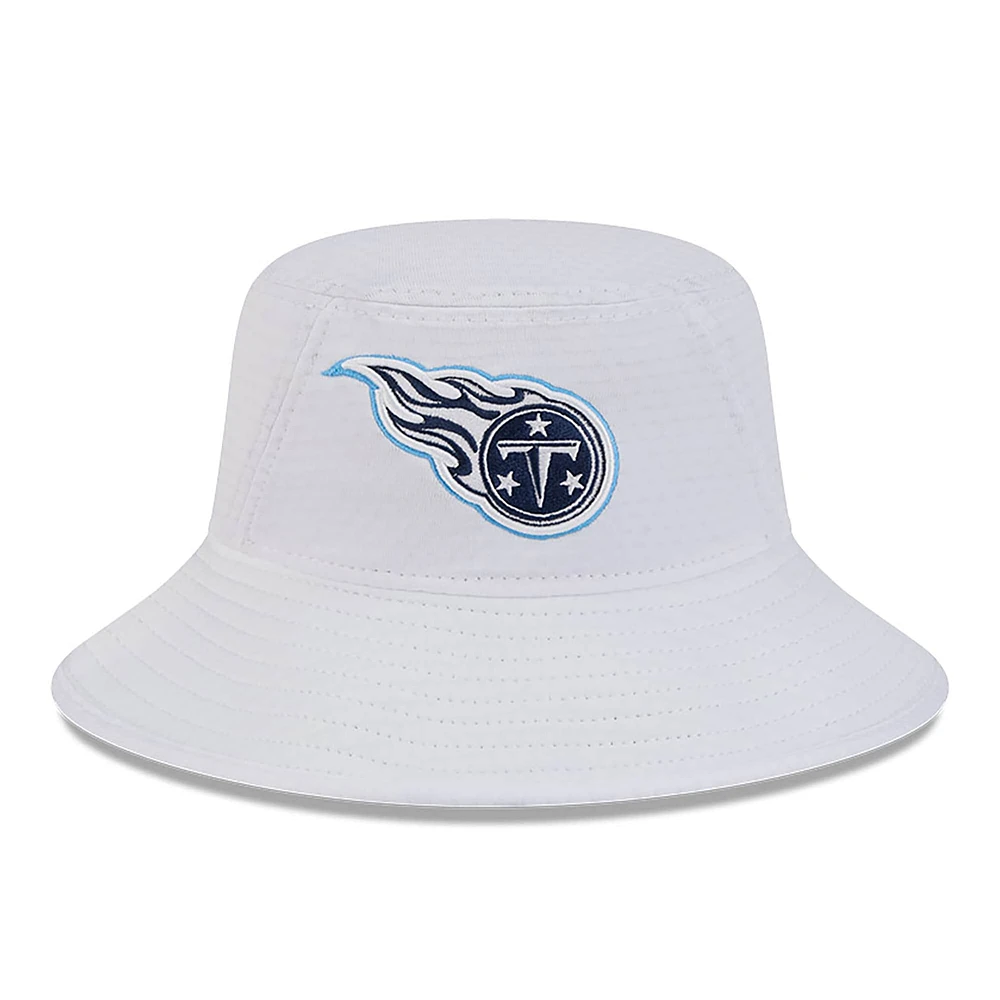 Men's New Era White Tennessee Titans 2024 NFL Training Camp Stretch Bucket Hat