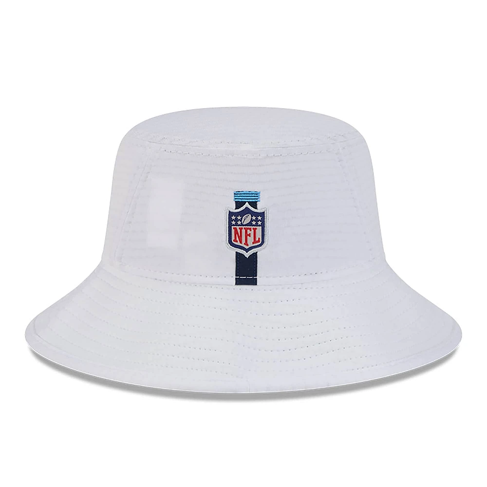 Men's New Era White Tennessee Titans 2024 NFL Training Camp Stretch Bucket Hat