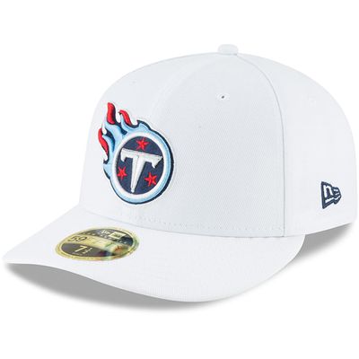 Men's New Era White Tennessee Titans Omaha Low Profile 59FIFTY Fitted Hat