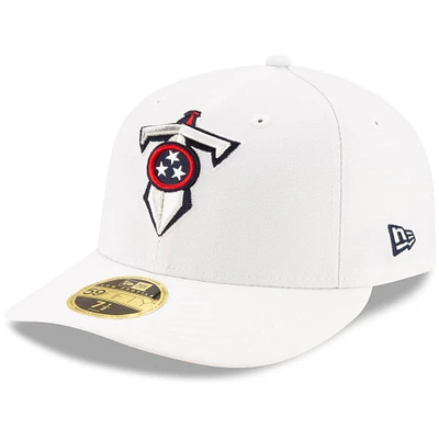 Men's New Era White Tennessee Titans Omaha Low Profile 59FIFTY Fitted Hat