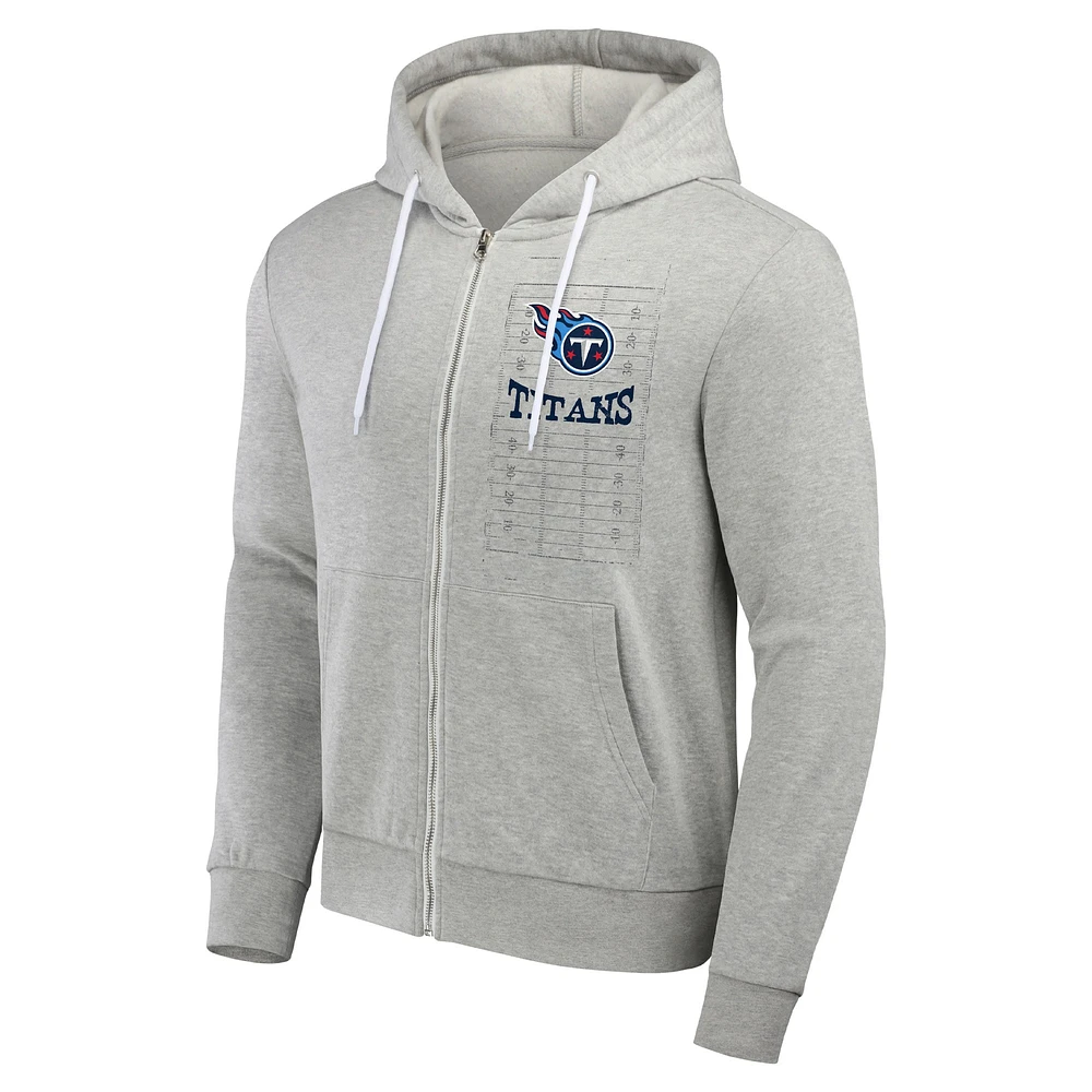 Men's NFL x Darius Rucker Collection by Fanatics Heather Gray Tennessee Titans Domestic Full-Zip Hoodie