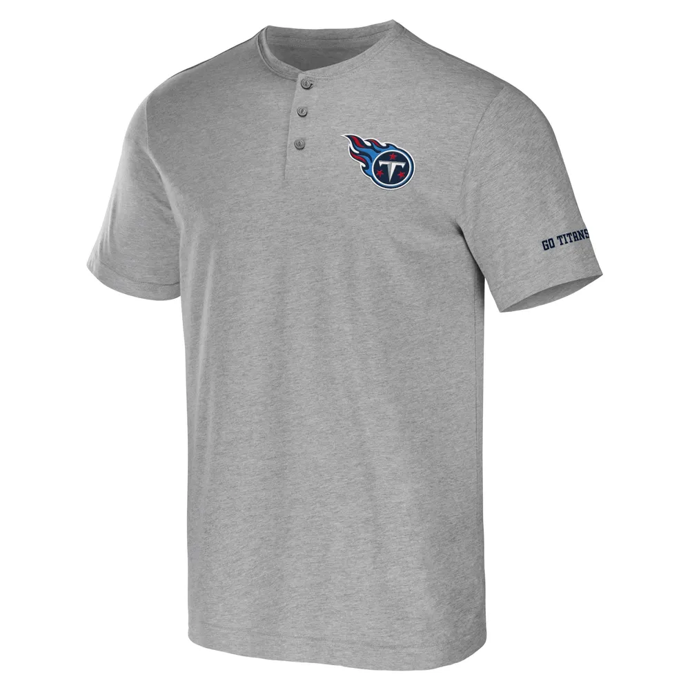 Collection NFL x Darius Rucker par Fanatics T-shirt gris chiné Tennessee Titans Henley pour homme