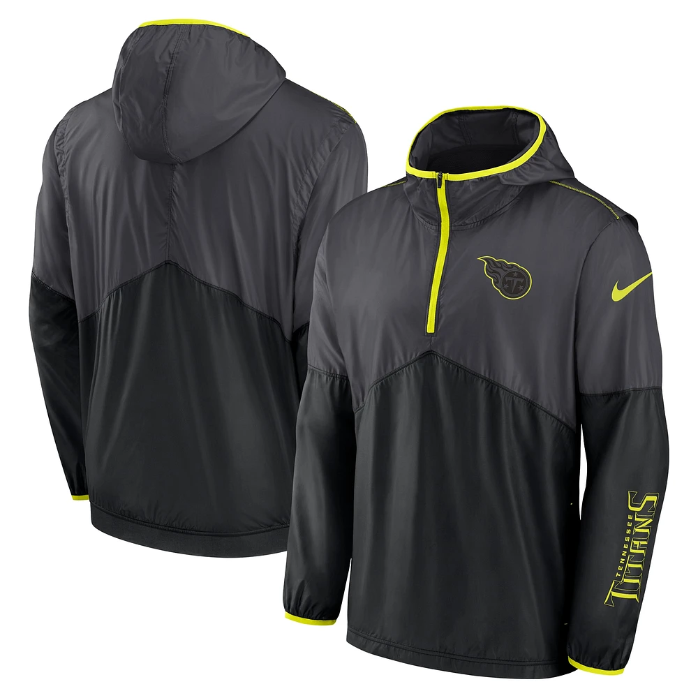 Veste à capuche et demi-zip Nike Anthracite Tennessee Titans Volt pour homme