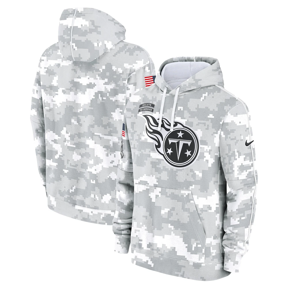 Sweat à capuche en polaire Nike Arctic Camo Tennessee Titans 2024 Salute to Service Club pour homme