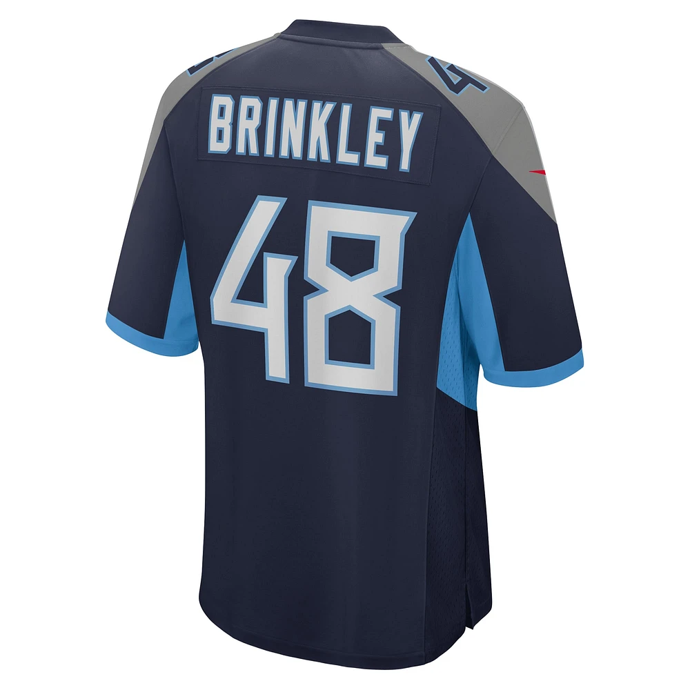 Men's Nike Beau Brinkley Navy Tennessee Titans Game Jersey