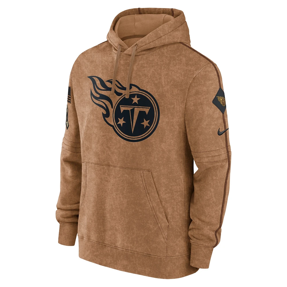 Men's Nike  Brown Tennessee Titans Salute To Service Club Pullover Hoodie