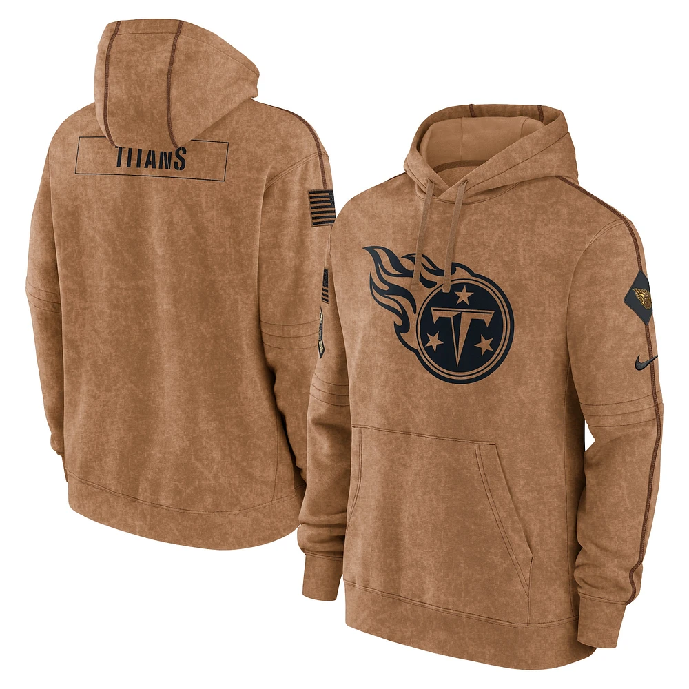 Men's Nike  Brown Tennessee Titans Salute To Service Club Pullover Hoodie