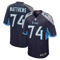 Maillot de joueur retraité Nike Bruce Matthews pour hommes, bleu marine, Tennessee Titans