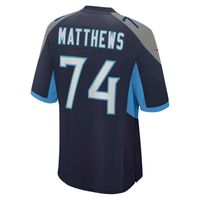 Men's Nike Bruce Matthews Navy Tennessee Titans Retired Player Jersey