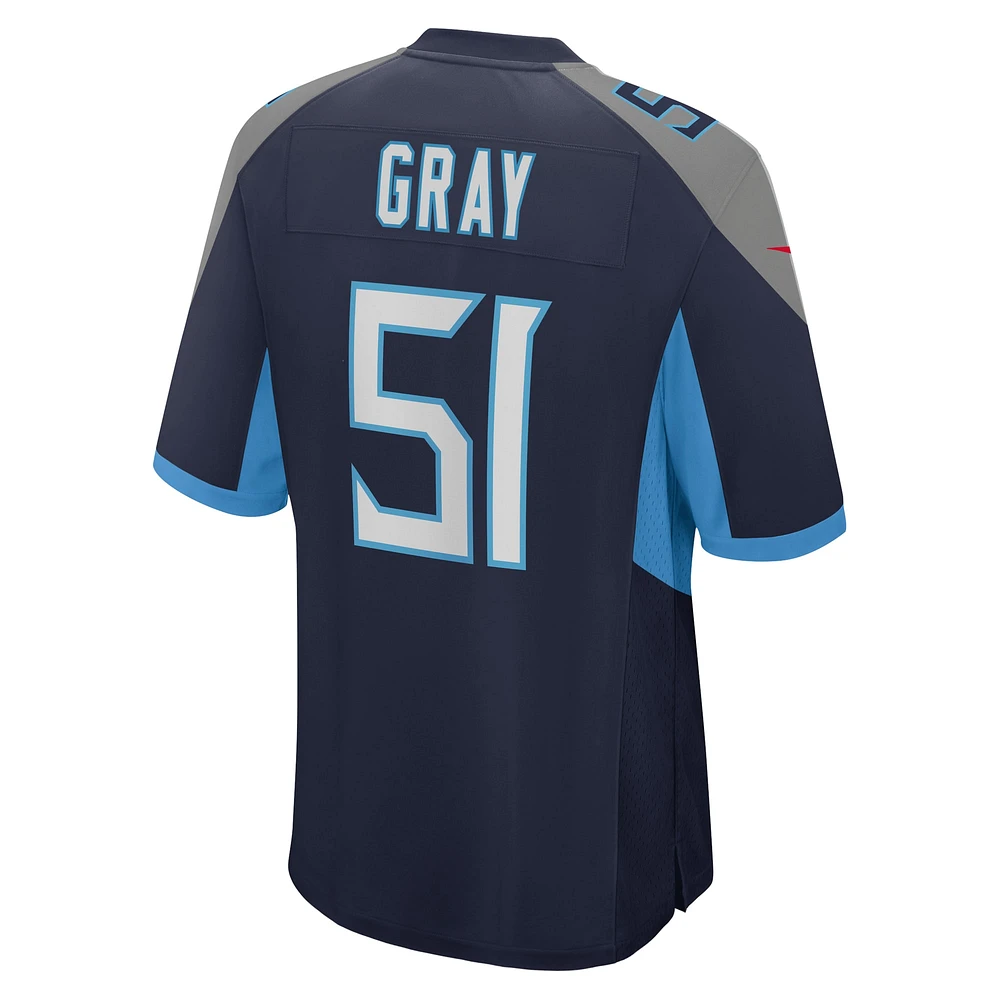 Maillot de match Nike Cedric pour homme, gris et bleu marine, Tennessee Titans