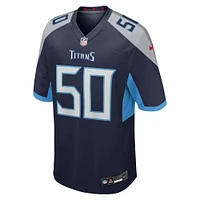 Maillot Nike Cody Barton bleu marine pour homme des Titans du Tennessee