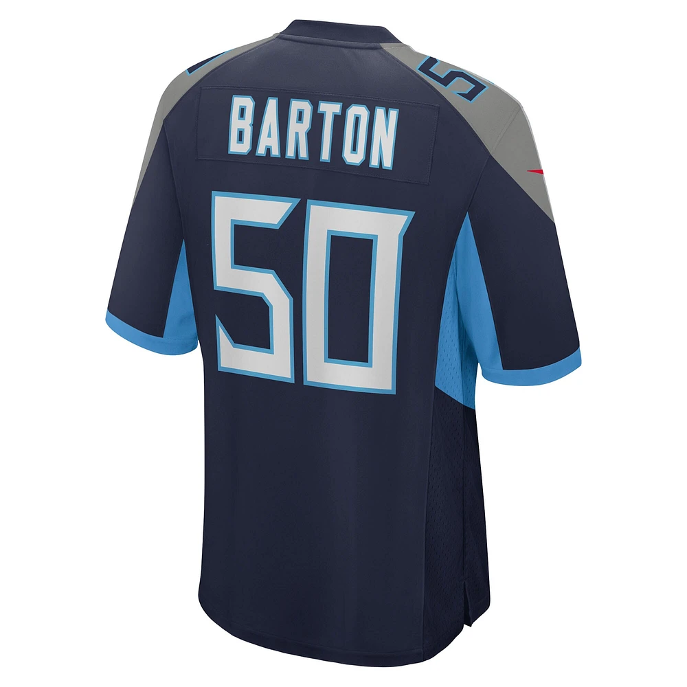 Maillot Nike Cody Barton bleu marine pour homme des Titans du Tennessee