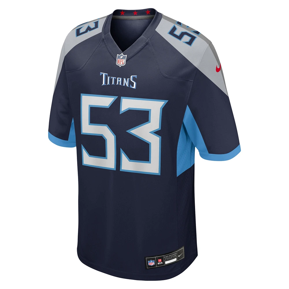 Maillot Nike Curtis Bolton III bleu marine pour homme des Titans du Tennessee