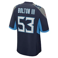 Maillot Nike Curtis Bolton III bleu marine pour homme des Titans du Tennessee