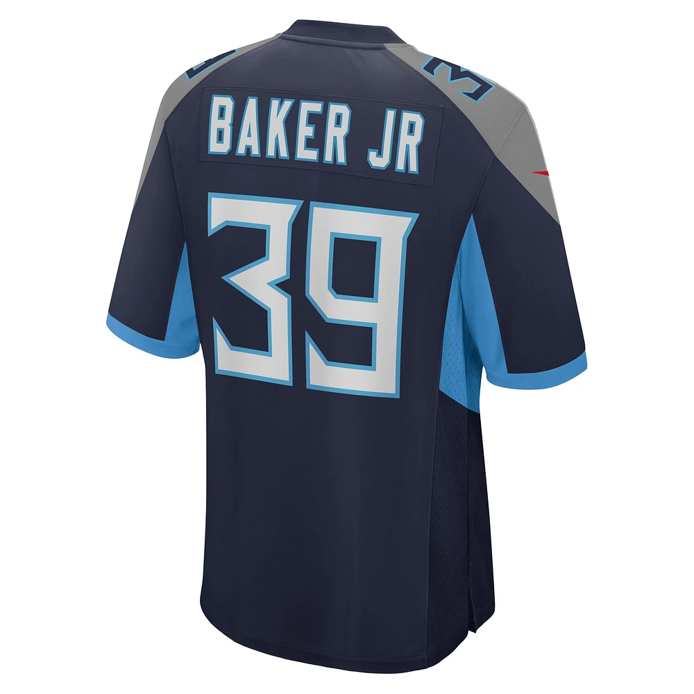 Maillot de match Nike Darrell Baker Jr pour homme, bleu marine, Tennessee Titans