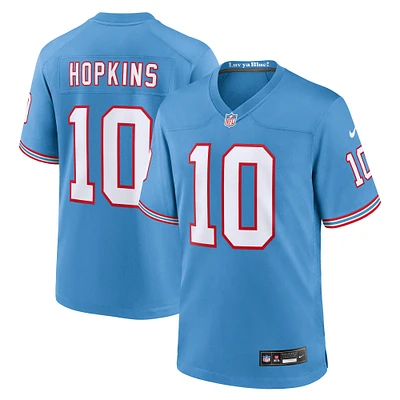 Maillot DeAndre Hopkins Nike pour Homme Bleu Clair Tennessee Titans Throwback Player Game