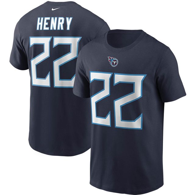 T-shirt avec nom et numéro Nike Derrick Henry pour hommes, bleu marine, Tennessee Titans