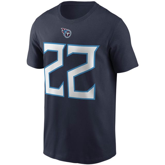 T-shirt avec nom et numéro Nike Derrick Henry pour hommes, bleu marine, Tennessee Titans