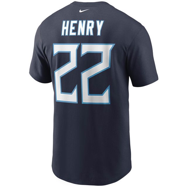 T-shirt avec nom et numéro Nike Derrick Henry pour hommes, bleu marine, Tennessee Titans