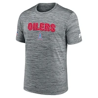 T-shirt de performance avec logo alternatif Nike gris Tennessee Titans Velocity Oilers Throwbacks pour hommes