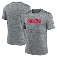 T-shirt de performance avec logo alternatif Nike gris Tennessee Titans Velocity Oilers Throwbacks pour hommes