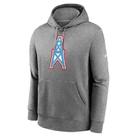 Men's Nike  Heather Charcoal Tennessee Titans Rewind Club Pullover Hoodie