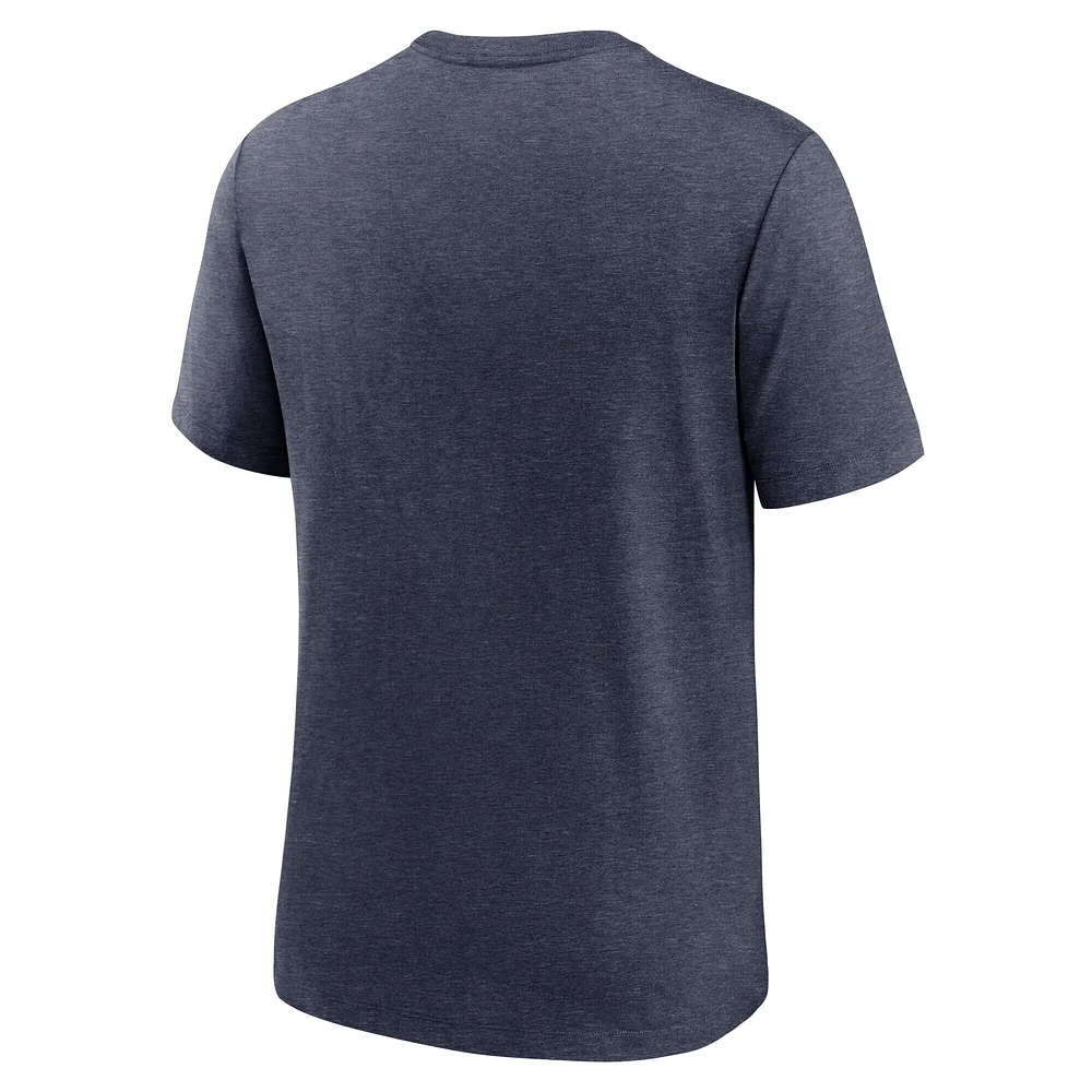 T-shirt Nike bleu marine chiné Tennessee Titans Tri-Blend pour homme