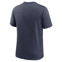 T-shirt Nike bleu marine chiné Tennessee Titans Tri-Blend pour homme