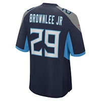 Maillot de match Nike Jarvis Brownlee Jr. bleu marine pour homme des Tennessee Titans