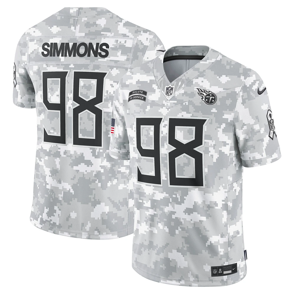 Maillot Nike Jeffery Simmons Arctic Camo Tennessee Titans 2024 Salute to Service Limited pour homme