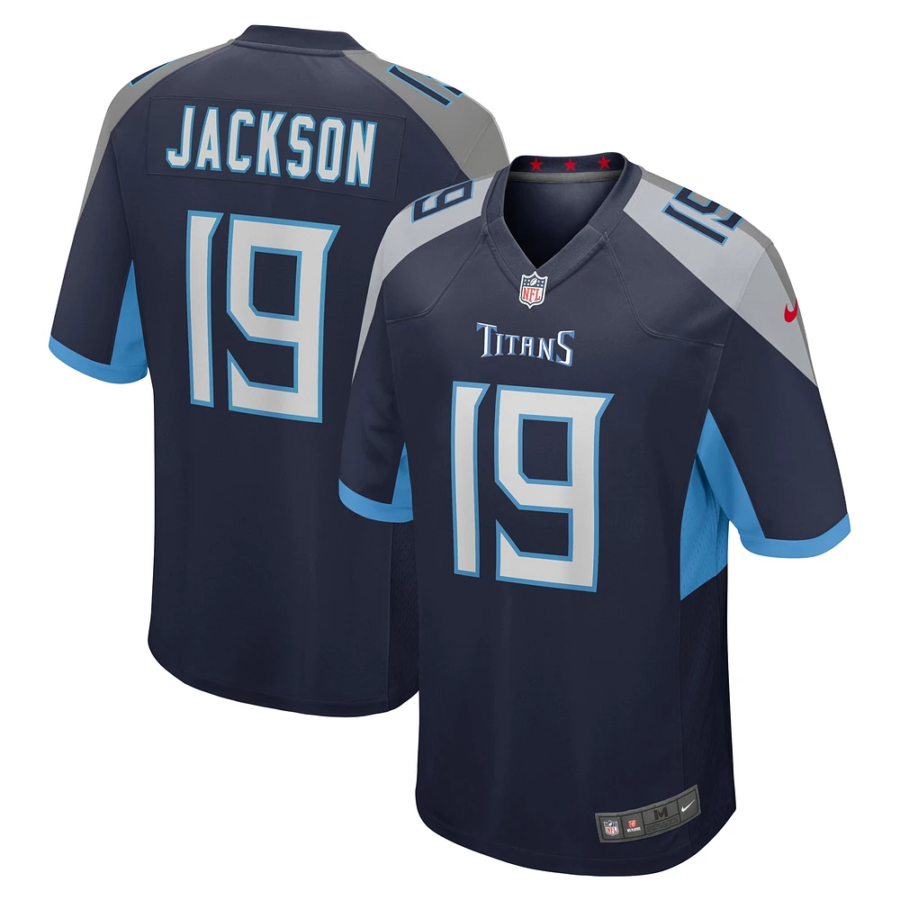 Maillot de match Nike Jha'Quan Jackson bleu marine pour homme des Tennessee Titans