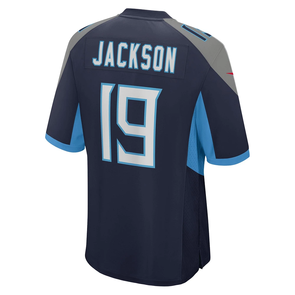 Maillot de match Nike Jha'Quan Jackson bleu marine pour homme des Tennessee Titans