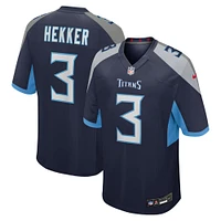 Maillot Nike Johnny Hekker bleu marine pour homme des Titans du Tennessee