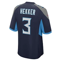 Maillot Nike Johnny Hekker bleu marine pour homme des Titans du Tennessee